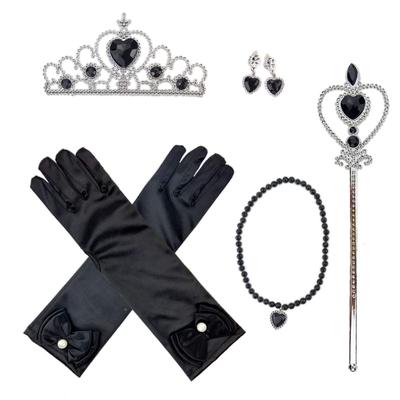 5 Teile/satz Prinzessin Liebe Schmuck Set Mädchen Prinzessin Schmuck Krone Stick Handschuhe Halskette Ohrringe