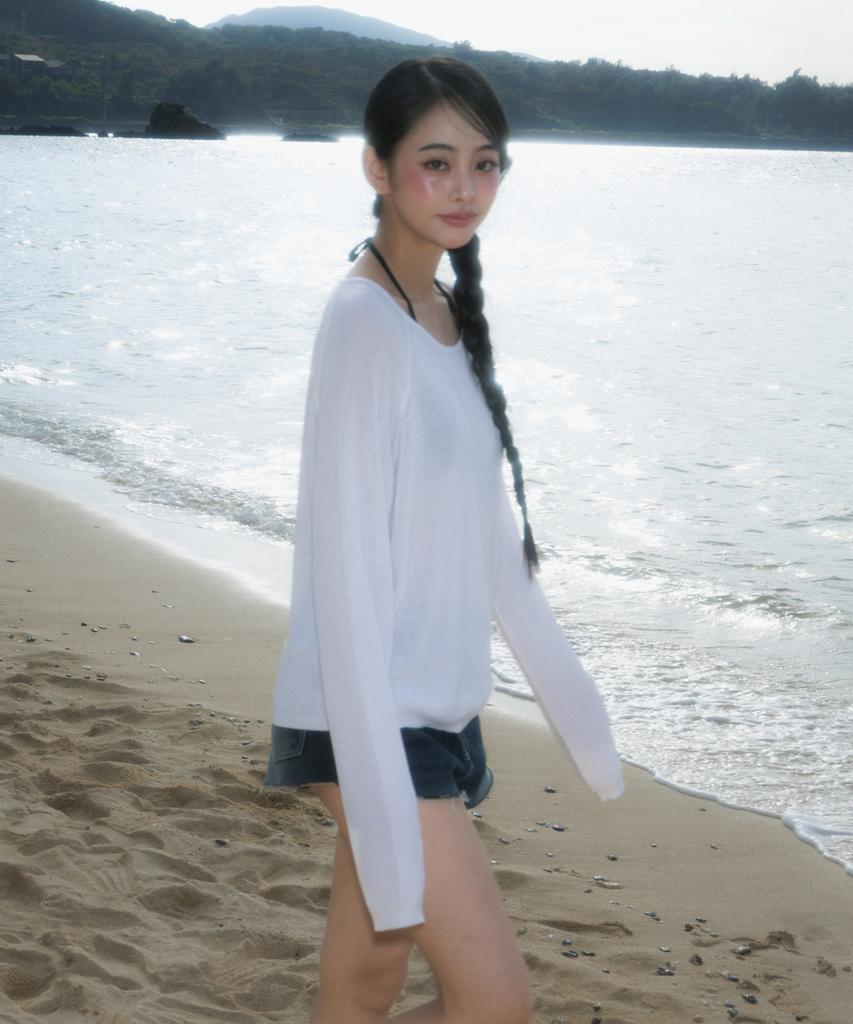 ROSEFRANTZ Boatneck Sheer Basic Knit [Ivory]