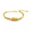 Korean Style Brass 3D Pixiu Bangle with Lucky Beads for Women