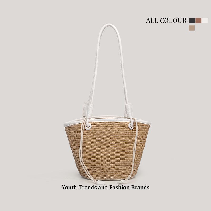Summer new large-capacity straw beach bag shoulder portable women's woven straw bag