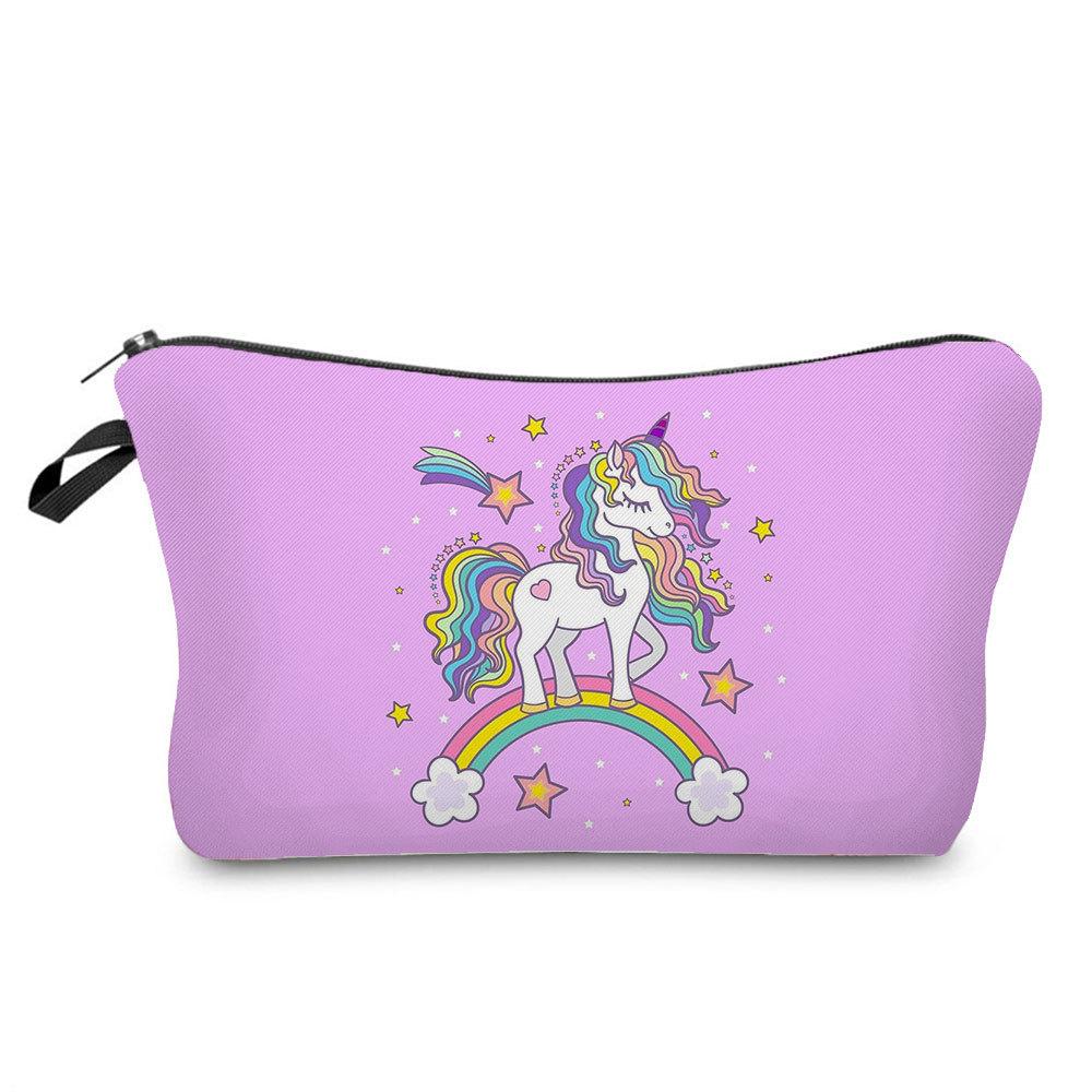 Women Unicorn Print Cosmetic Bag Toiletries Organize Travel Storage Case  6422