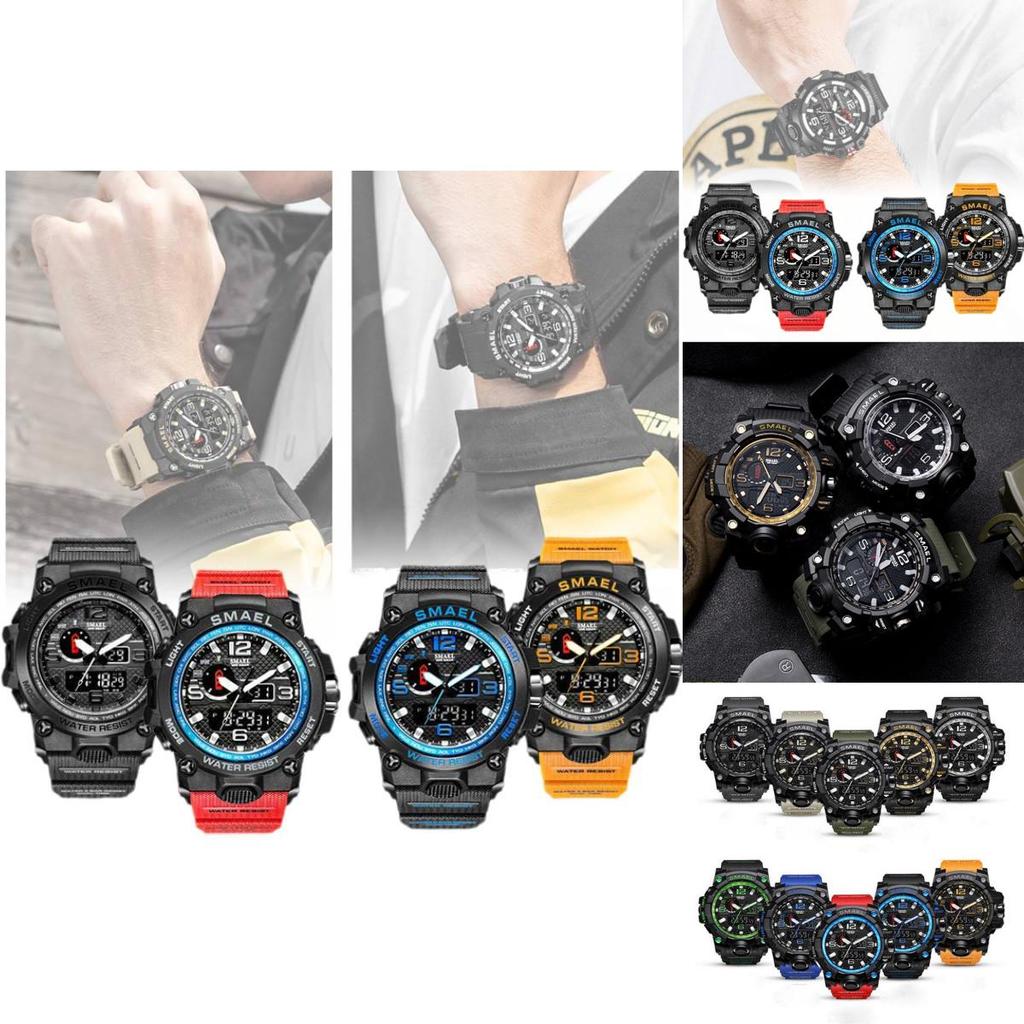 Robuste Smael Herren Militäruhr Leuchtend Alarm Sport Armbanduhr Langlebig 50m Wasserdicht