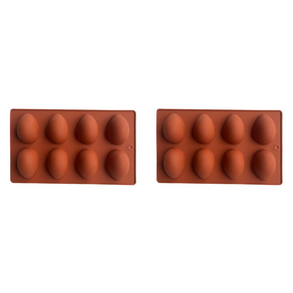 

2Pcs Easter Egg Shape Molds 8-Cavi ty Silicone Egg Pan Baking for Easter Cake Decorating Chocolate Candy Dessert Decorating Tool