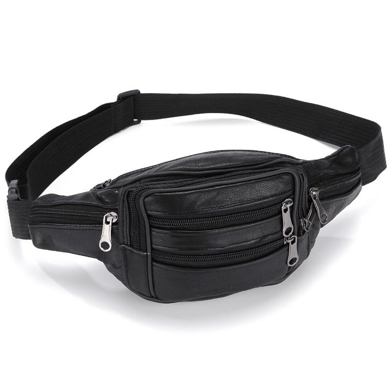 

Многофункциональная поясная сумка из коровьей кожи с 6 карманами для мужчин, идеально подходит для уличной торговли и использования в бизнесе.. Большая вместимость для наличных денег и монет. upgraded, 6 zippers, 32*12cm чёрный