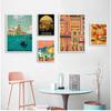 Retro Travel To Italy Roma Canvas Painting Vintage Wall Pictures Kraft Posters Coated Wall Stickers Home Decoration Gift