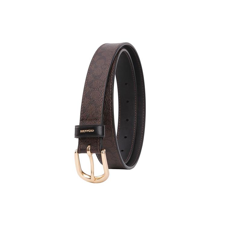 COACH Women's Harness Buckle Belt Chestnut Black / 25mm (Unisex) Leather Belts F78179 IMOVE