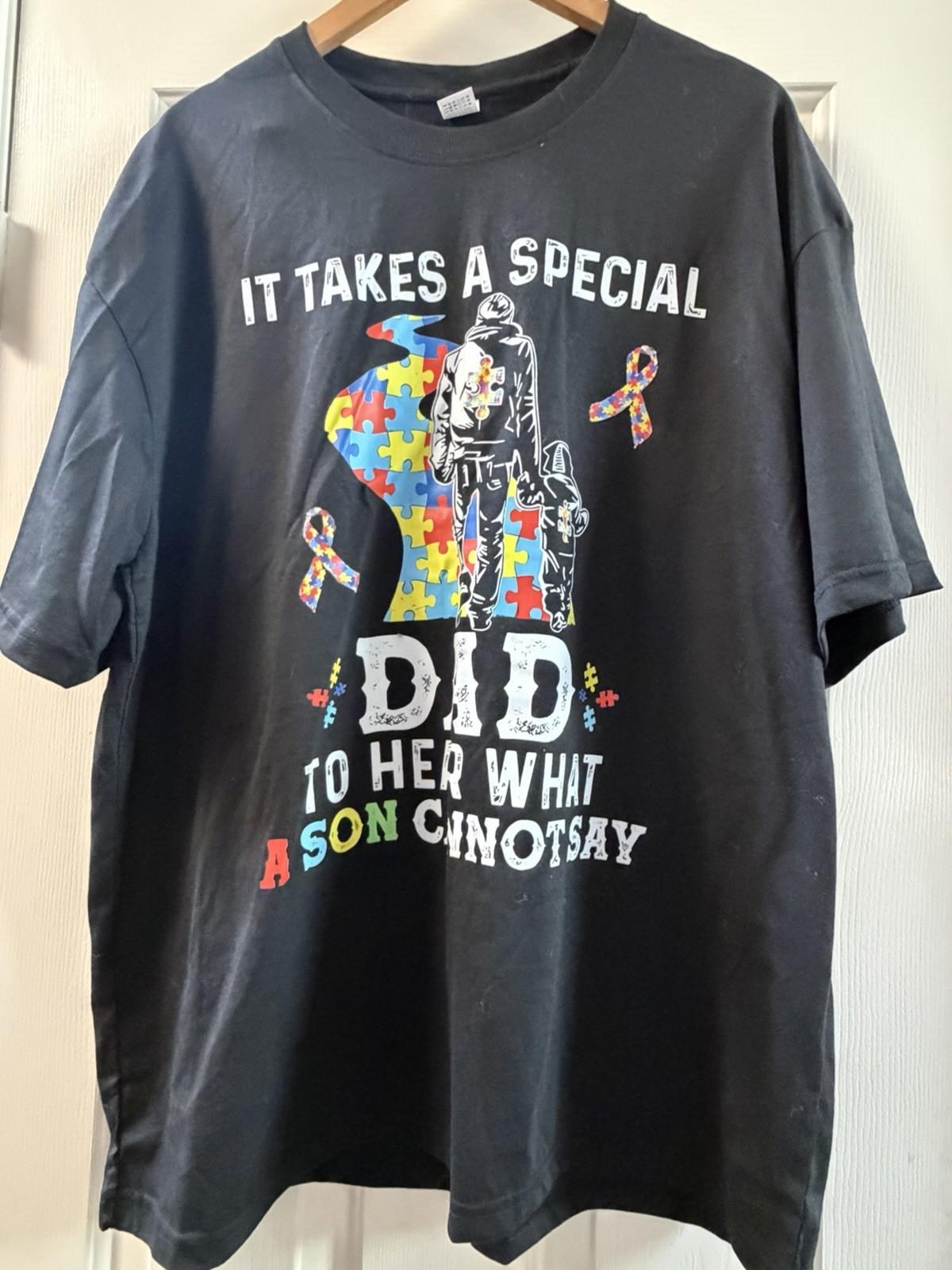 Autism Dad Shirt It Takes a Special Dad Awareness Puzzle T-Shirt S-3XL XXXXL