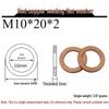 Annealed Red Copper Gasket Washer Pad for Sealing Fastener, M4-M34
