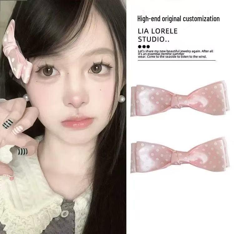 Gentle White Lace Bow Duckbill Clip for Bangs & Ponytails