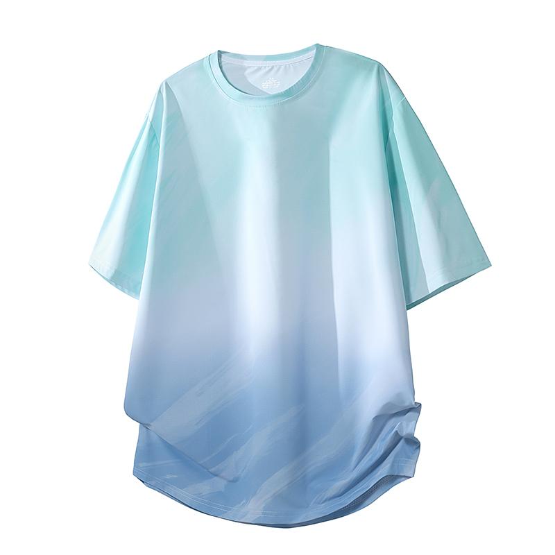 Schnelltrocknendes Sport-T-Shirt Herren Eis Seide Fitness Locker Sommer Dünn Kurzärmlig Laufen Top