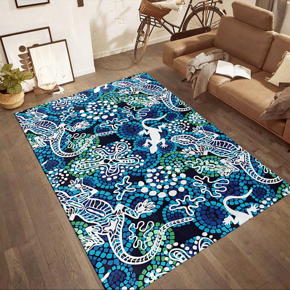 Aboriginal Artwork Floor Mats for Living Room, Bedroom and Room Decoration Are Suitable for Gifts.