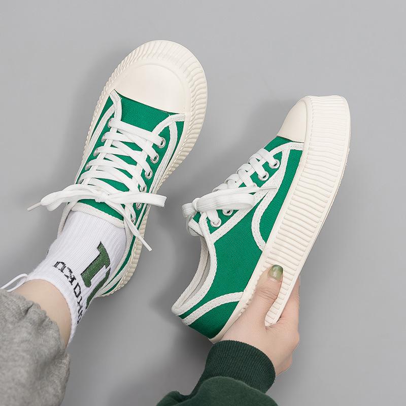 2025 Spring and Summer New Canvas Shoes Women's Versatile Little White Shoes Casual Board Shoes Women's Xiaoxiang Platform Biscuit Shoes Women's B518