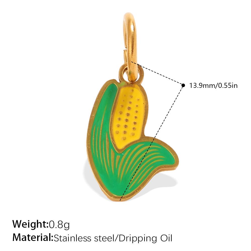 Cute Simple Earrings Bracelet Necklace Accessories Colorful Vegetables Stainless Steel Oil Drip Diy Pendant Female