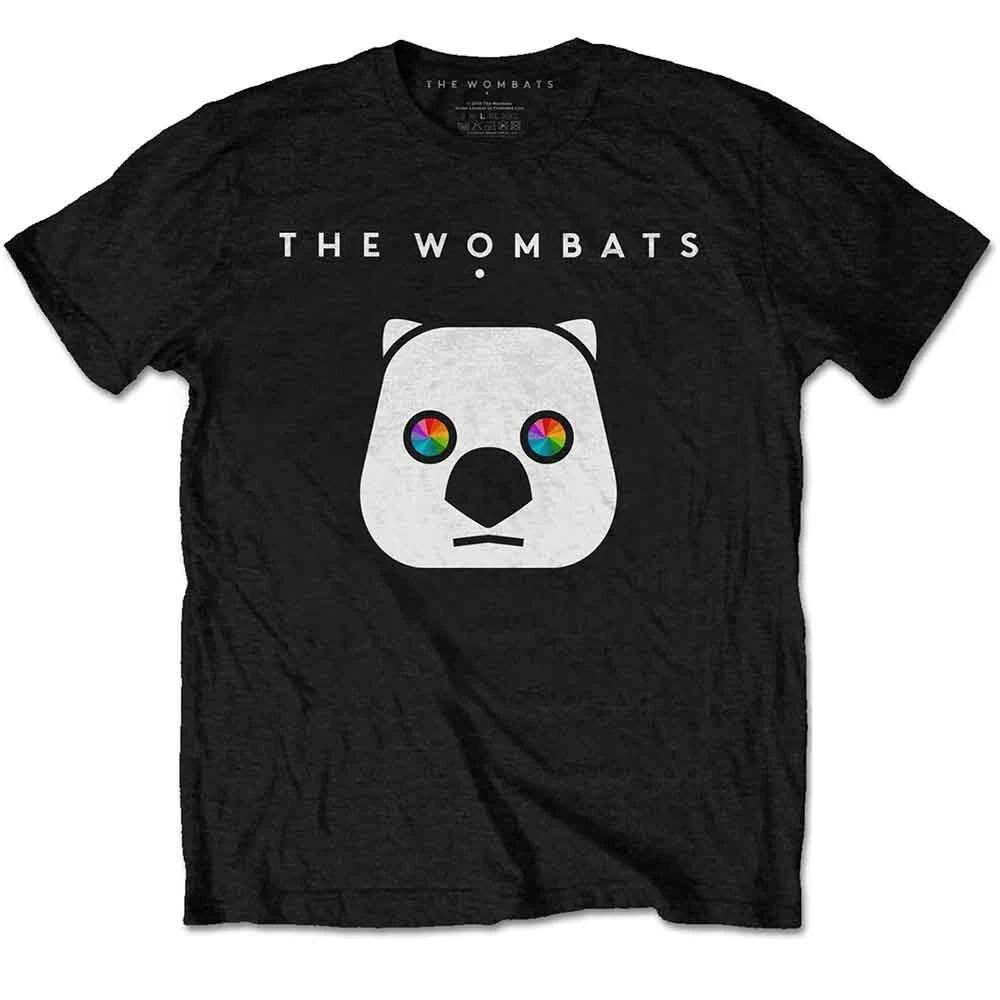 Officially licensed The Wombats Rainbow Eyes Mens Black 100% Cotton T-shirt Mens Tees Top The Wombats Tee S