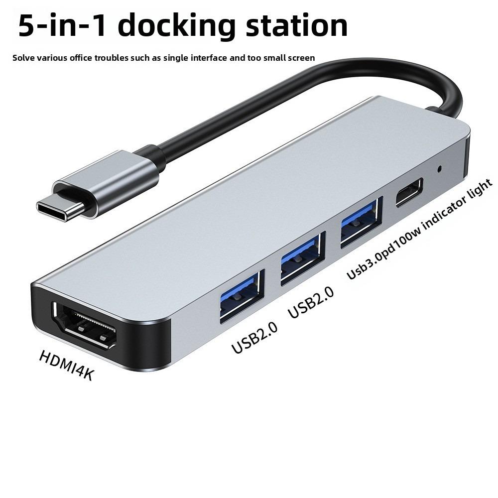 5 in 1 USB C Hub HDMI Adapter USB 3 0 Ports for Laptop Monitor Projection Multi Port Type C Dock