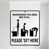Humorous Toilet Rules Metal Tin Sign, Three Stick Figures Urinating/Washing Hands, Vintage Bathroom Decor, Home Bar Club Man Cav