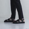 Spingle SP-1714 Schwarze Sandalen, Größe LL (27,5 cm), Männer und Frauen