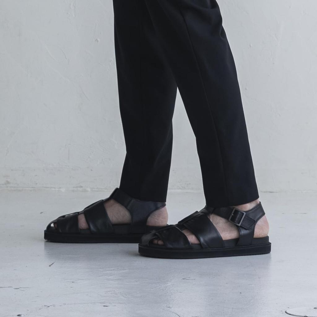 Spingle SP-1714 Schwarze Sandalen, Größe LL (27,5 cm), Männer und Frauen