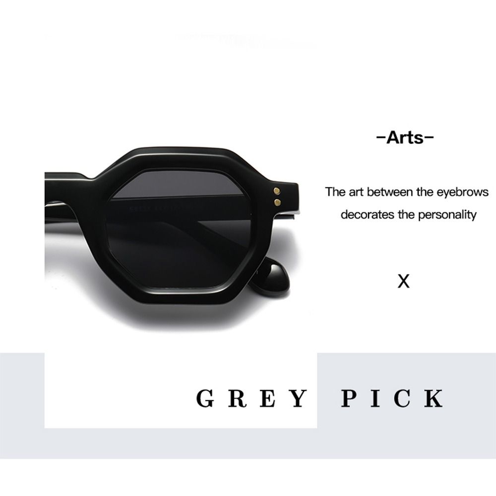 Vintage Polygon Square Women's Sunglasses Fashion Small Hexagon Shades UV400 Rivets Sun Glasses Trending Outdoor Sports Eyewear