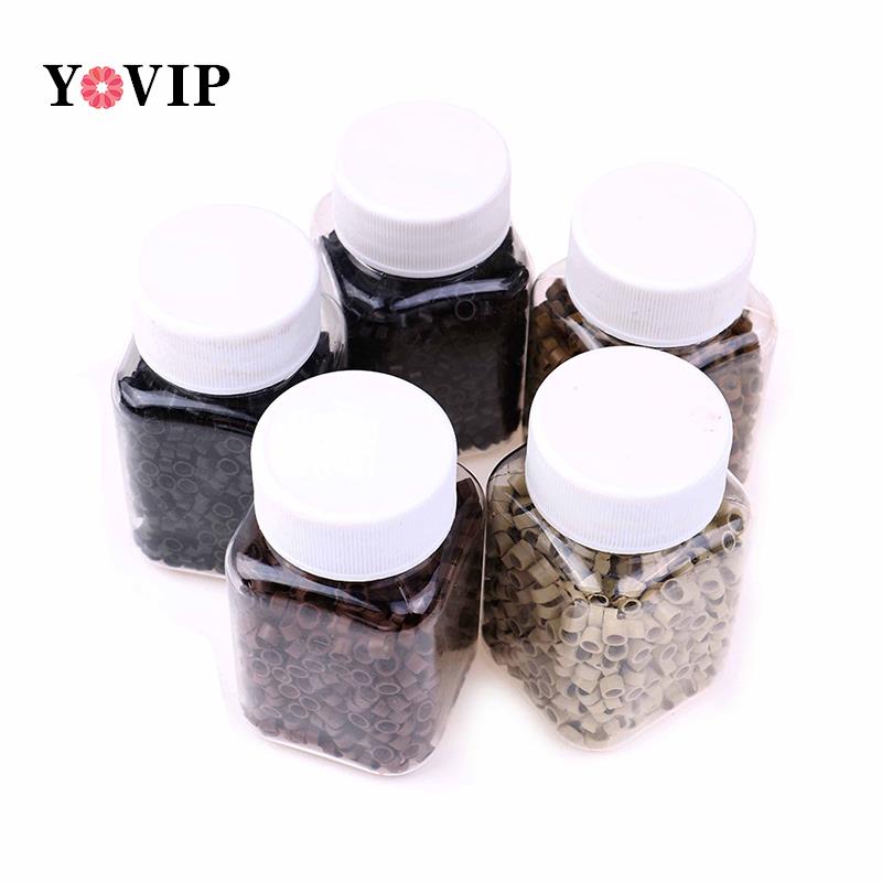 Micro Rings 4MM 1000Pcs Micro Beads Micro Bead Hair Plastic Ring/Links/Beads For Hair Extensions 5 Colors