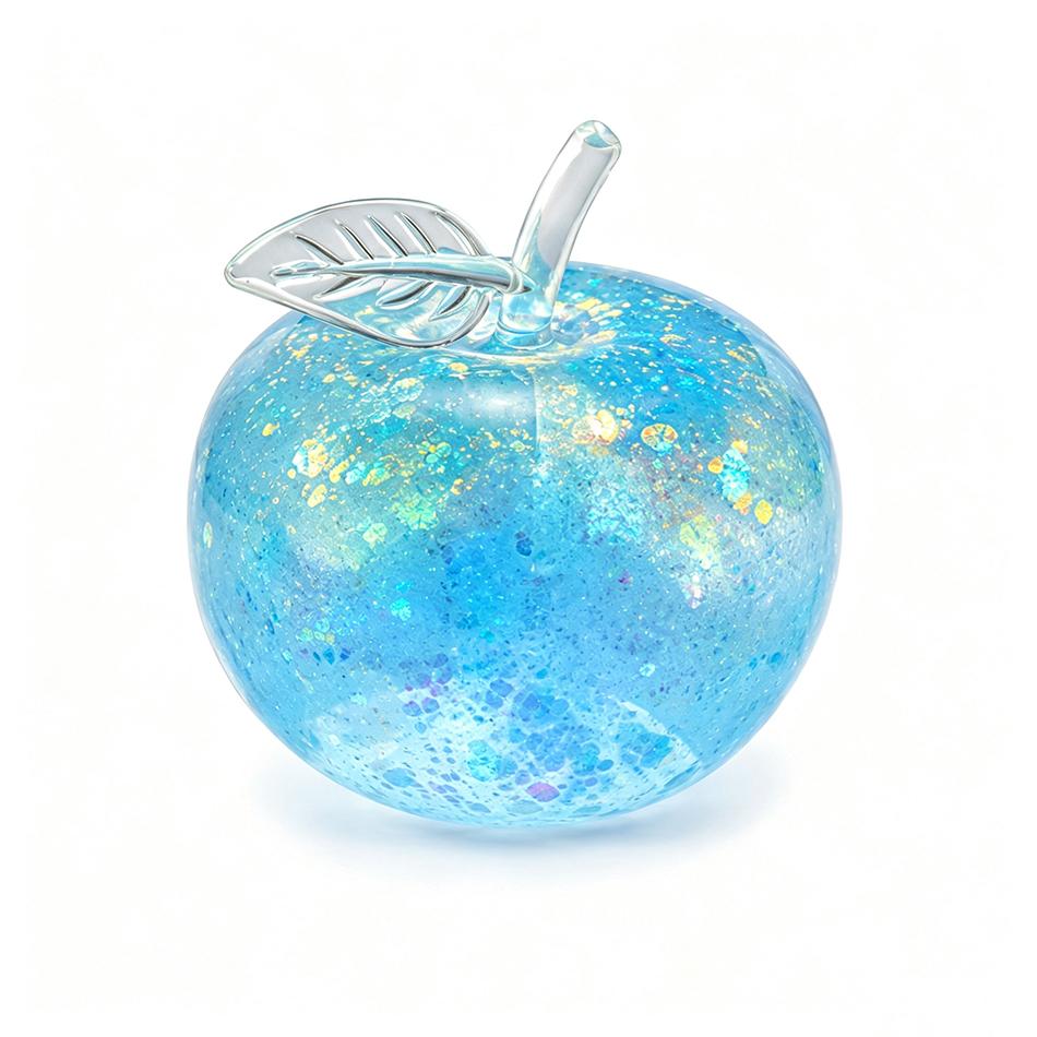 Crystal Glitter Apple Maltose Squishy Slow Rebound Stress Ball Hand Exercise Sensory Fidget Toy Stress Relief Asmr Calming Gift