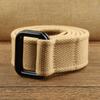 Unisex Trendy Double Ring Buckle Belt: Hong Kong Style Polyester-Cotton Blend, Versatile for Youth and Adults