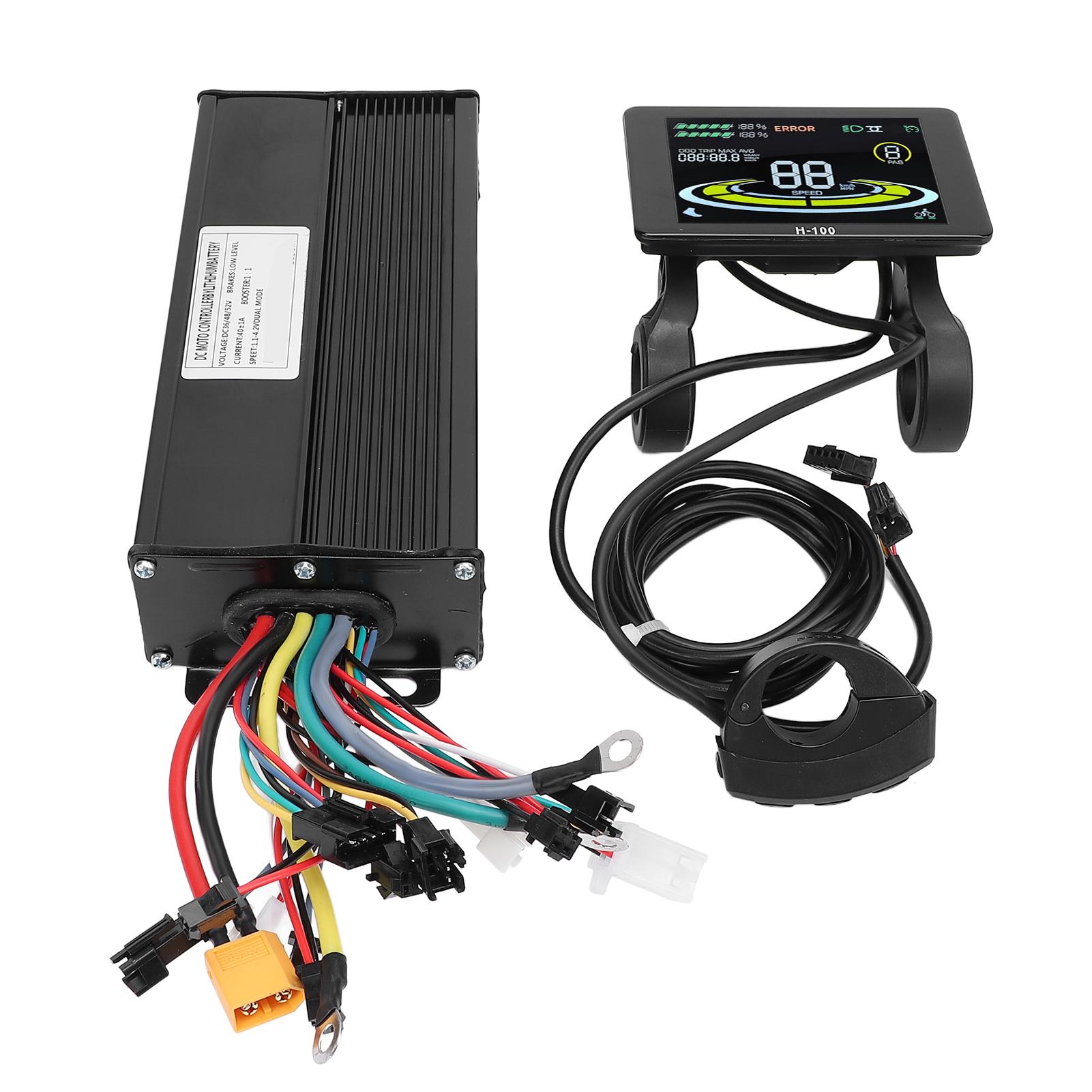 40A 3 Modes Sine Wave Controller with LCD Color Screen Display Panel Aluminum Alloy ABS Conversion Kit for Electric Bike Electric Scooter