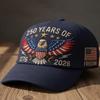 Men USA 250th Anniversary Hat American Independence Commemorative Cap Patriotic Stars Stripes Design Flat Printing Model