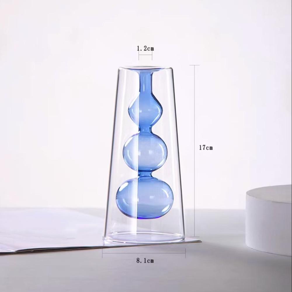 Minimalism Double-layer Flower Vase Creative Aromatherapy Diffuser Bottle Wedding Decor