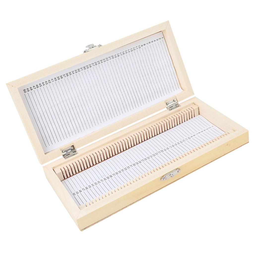 50PCS Biology Glass Prepared Microscope Slides Specimens Wooden Slide Storage Box Case