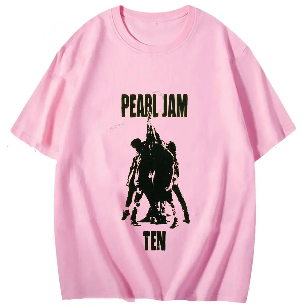 Women's Cool Alive Pearls Jam T Shirts Music Band Clothing Short Sleeve Crewneck Tops