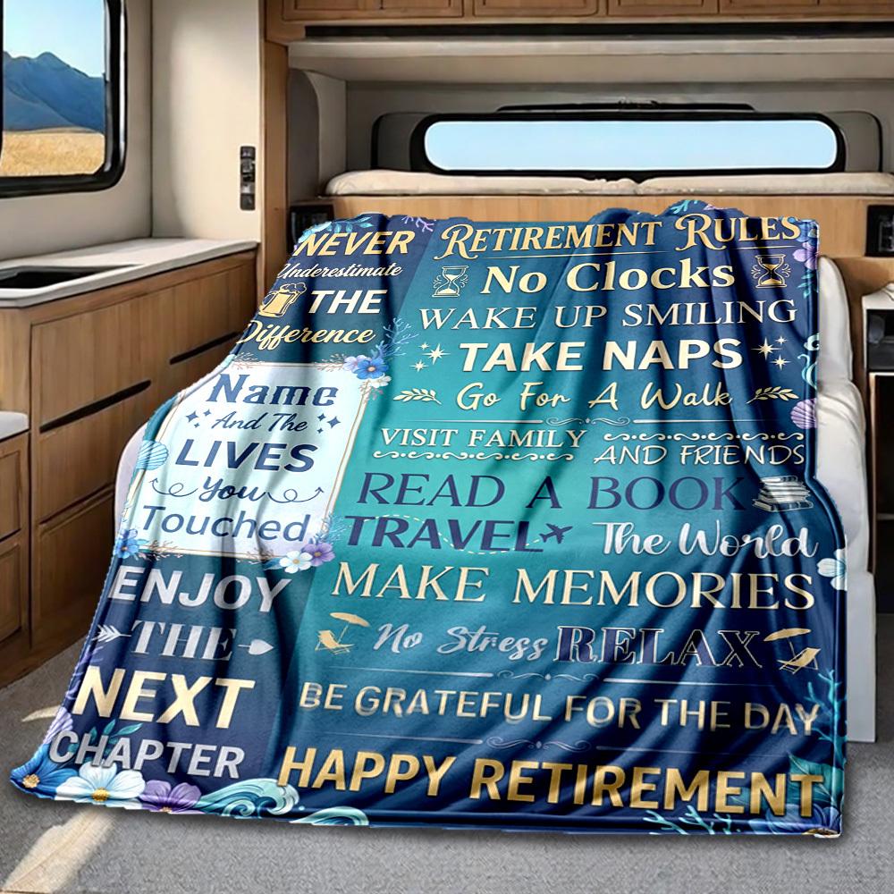 Retirement Rules Tips Blanket Durable Comfort For Sofa Couch Office Bed Picnics Ideal For All Seasons Stylish Decor Perfect Gift For Relatives And