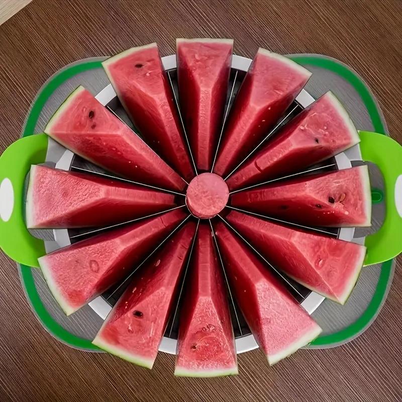 Stainless Steel Watermelon Cutter - 12-Blade Slicer Tool for Perfect Wedges, Reusable Fruit Corer for Home & Outdoor Picnics