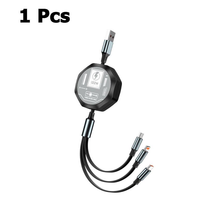 

3 в 1 кабель для быстрой зарядки 100 Вт для Xiaomi iPhone Micro USB Type C кабель для зарядки шнур несколько USB C провод для зарядки 1.2m