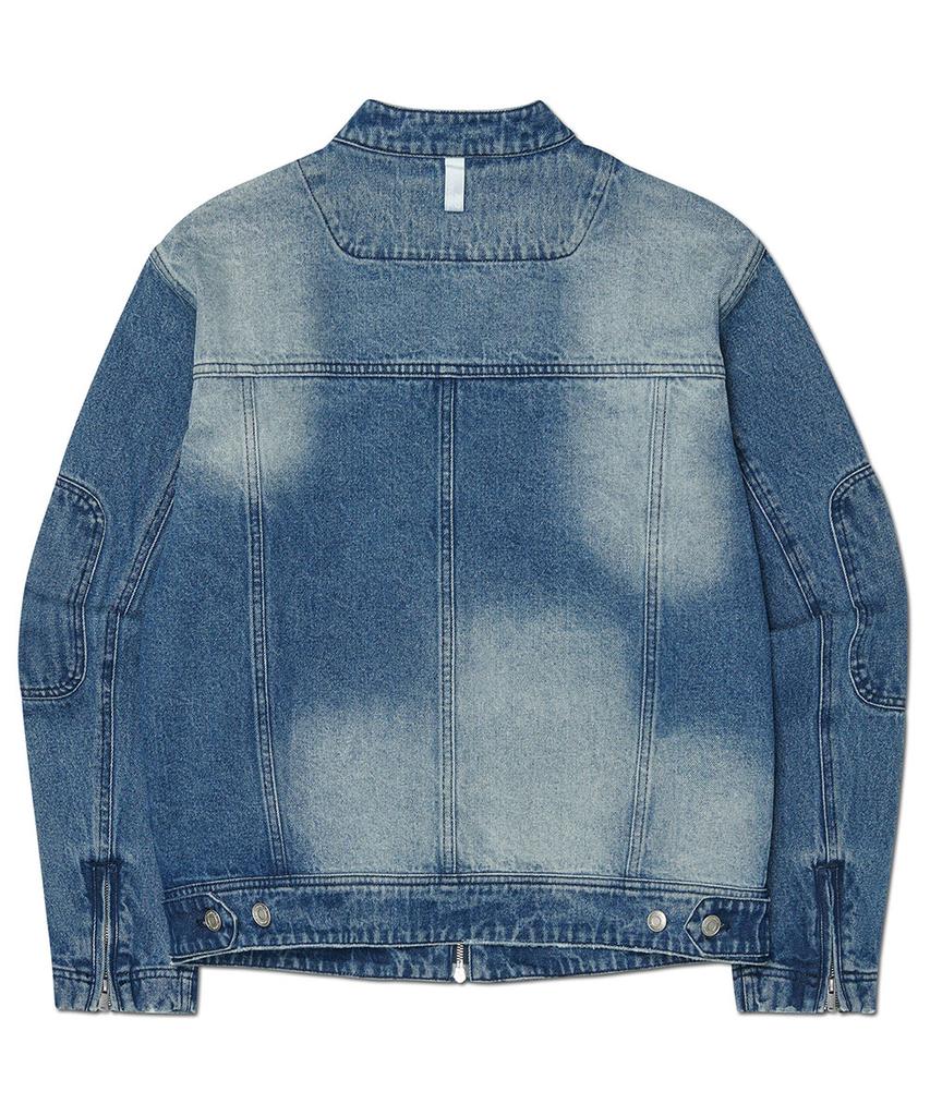 Nomanual Washed Denim Rider Jacket - Washed Blue