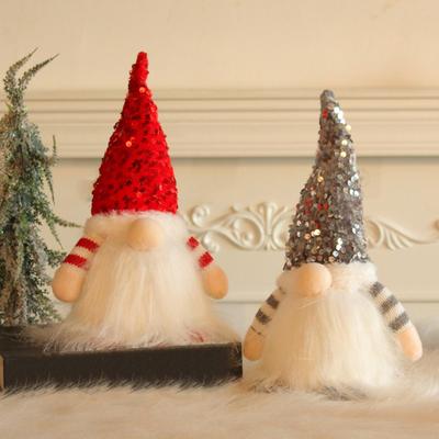 LED Light Up Christmas Gnomes Soft Plush Warm Lighted Dwarf Doll Ornaments with Glitter Sequins Hat for Home Table Decor