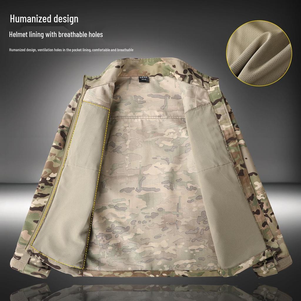 Unisex Spring/Autumn Anti-static Workwear Set: Military Camouflage, Wear-resistant, Thickened, Outdoor, Dirt-resistant, New Style.