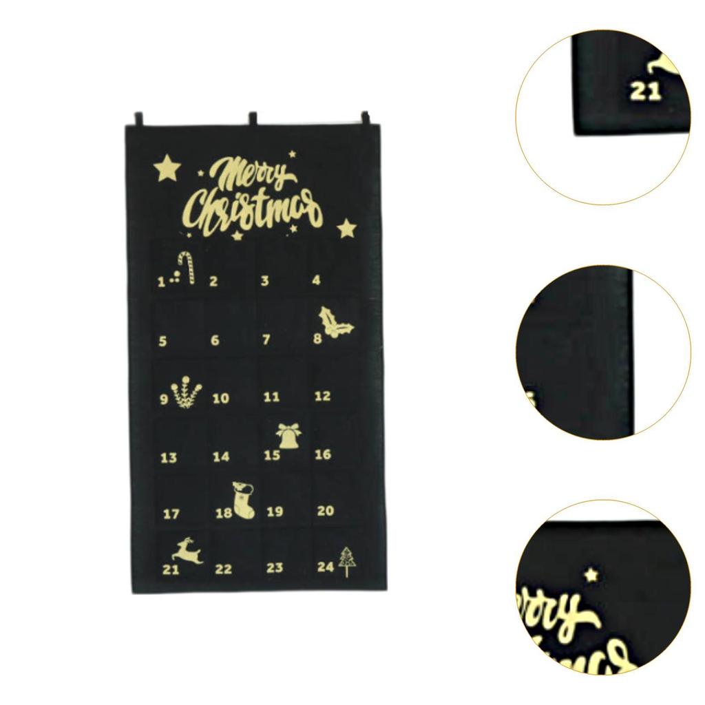Christmas Advent Calendar with 24 Pockets Empty Decorations Decorative Household Organizer for Party Living Room Door Dorm Home