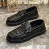 Crocodile Pattern Doudou Shoes Men's Genuine Leather Soft-soled European Goods, High-end Sense, One Pedal Casual Leather Shoes, Loafers Men's Summer