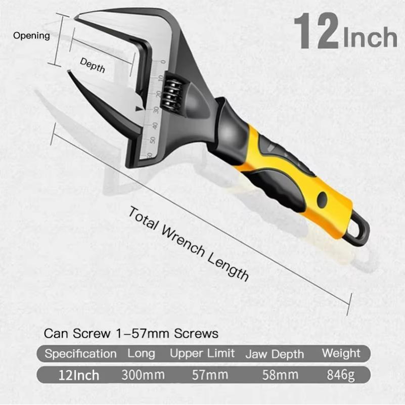 Adjustable Spanner Universal Key Nut Wrench Opening Wrench Home Hand Tools Multi Tool 6inch 8inch 12inch