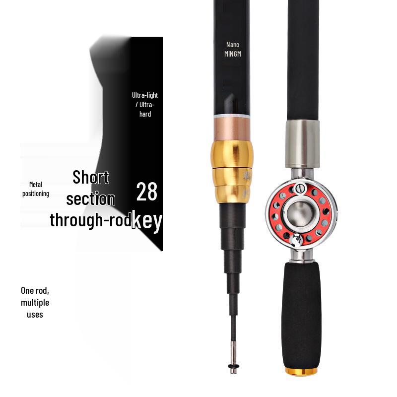 Zhongtong Ultraleichte 28-Ton Angelrute: Integrierter Rollenhalter & Innenverkabelung, Kurzer Abschnitt, Harte Handrute