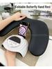 Russian-Style Foldable U-Shaped Leather Manicure Hand Rest with Butterfly Design