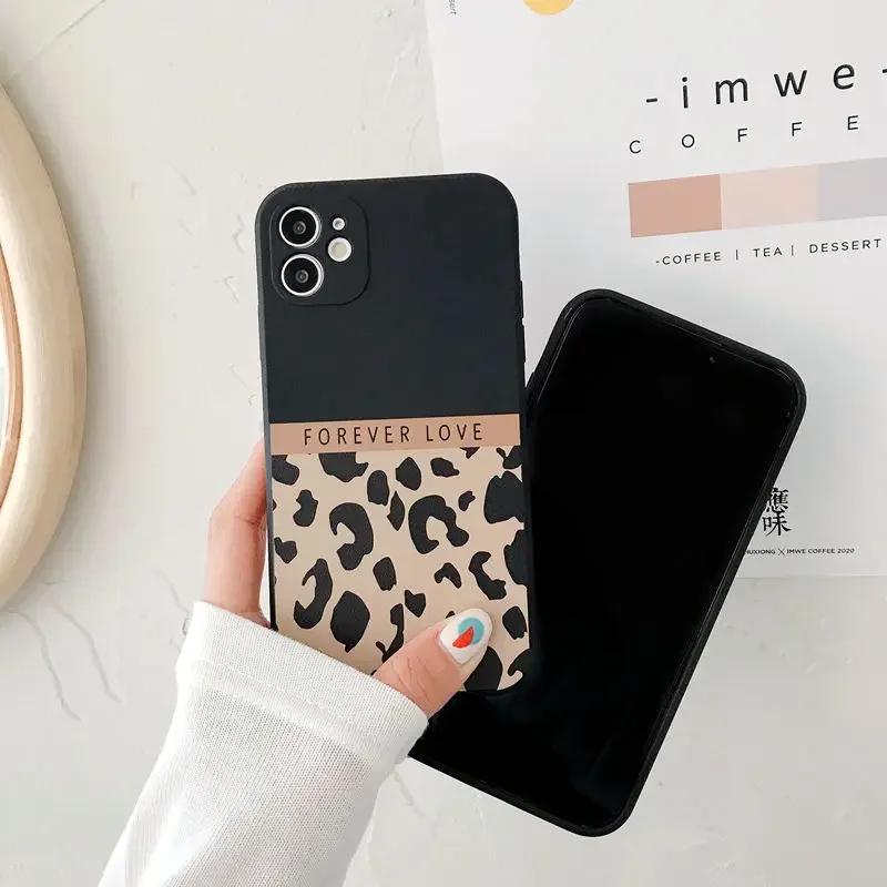 New Leopard Phone Case For iPhone 16 15 14 12 11 13 Pro Max Mini 7 8 Plus X XS XR SE Luxury Shockproof Black Soft Cover Fundas