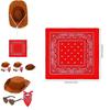 Childrens Cowboy Hat Glasses Bandana Costume Set With Sewn Fabric For Festive Events