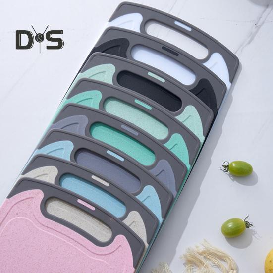 Double-sided Cutting Board Vegetable Meat Chopping Board with Grooves Easy Grip Handle Non-Slip Kitchen Essential for Foodies And Chefs