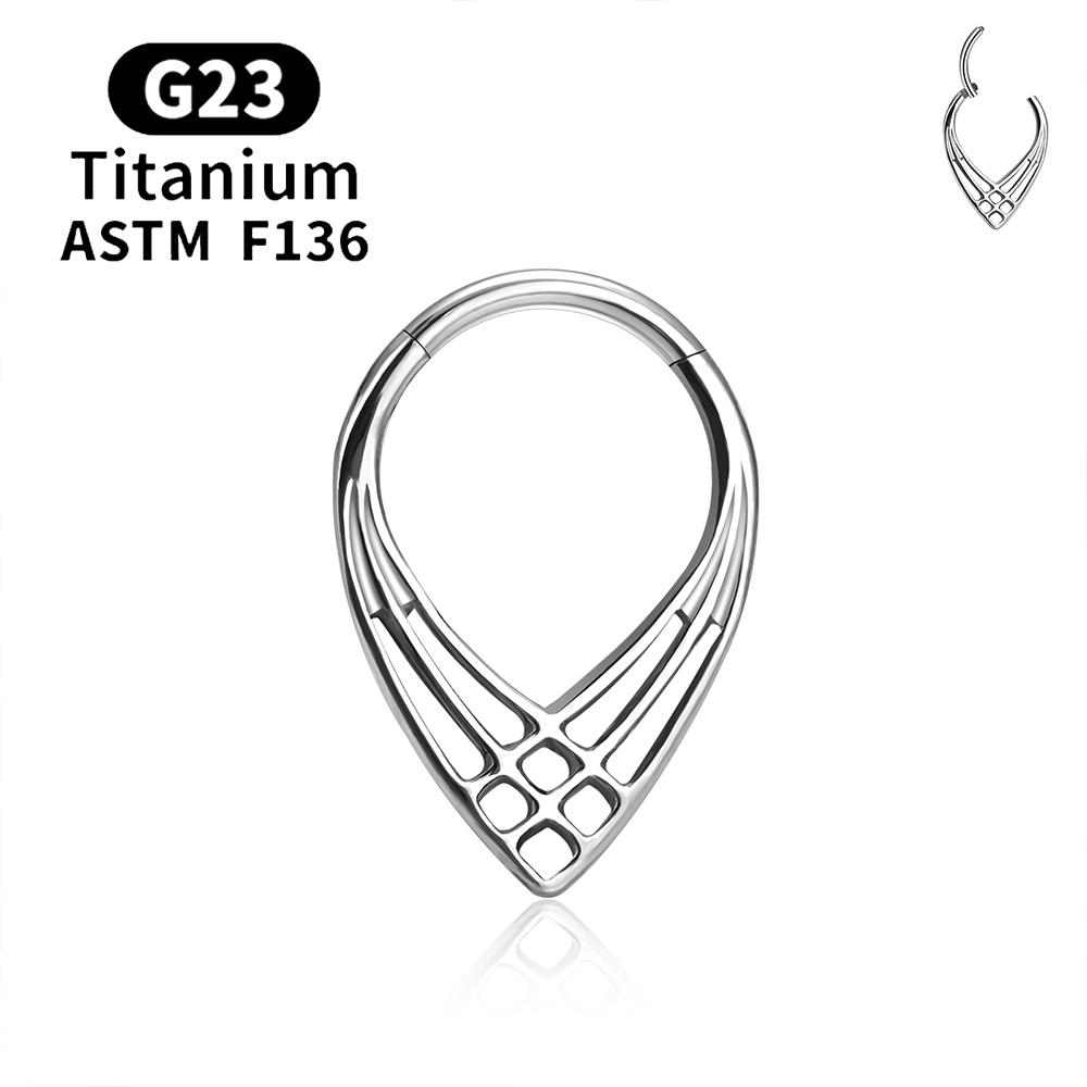

ASTM F136 G23 Титанові Пірсинг Септум Серце Кільця для Носа 16G З шарніром Клікер Трагус Хрящ Вуха Helix Панк Прикраси для Тіла 16G 1.2x8mm