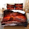 Volcano King Queen Duvet Cover Volcanic Eruption Bedding Set Fire Mountain Comforter Cover Natural Scenery Polyester Quilt Cover