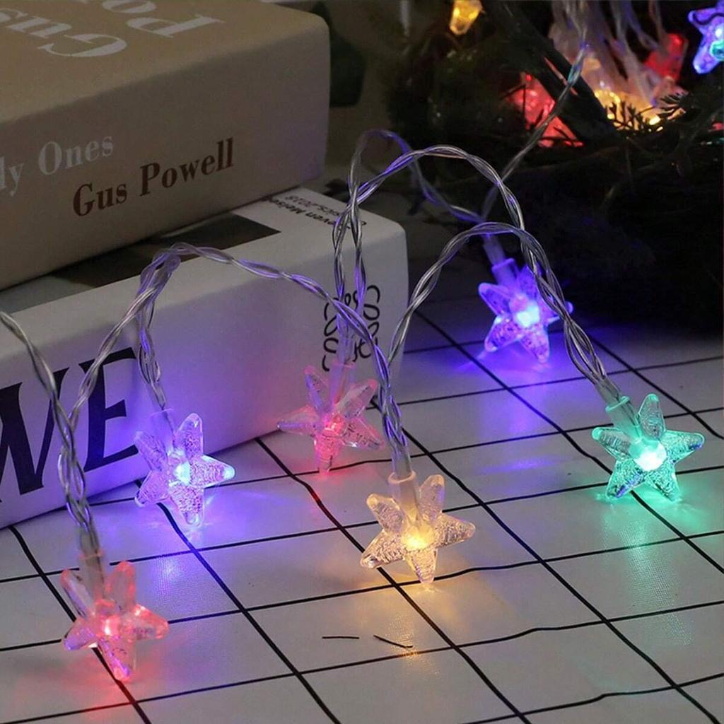 Eid Mubarak LED String Lights Ramadan Bubble Star Hanging Decorative Lamp Battery Powered for Home Garden Party Decor