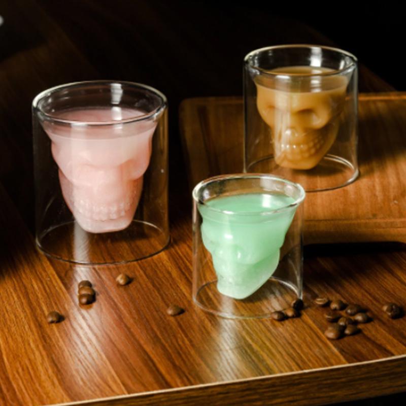 Captivity Pirate Cup Creative Double Glass Transparent Glass Wine Glass Decoration Gifts