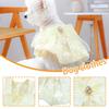 Pet Dog Clothes Floral Yellow Diamond Skirt